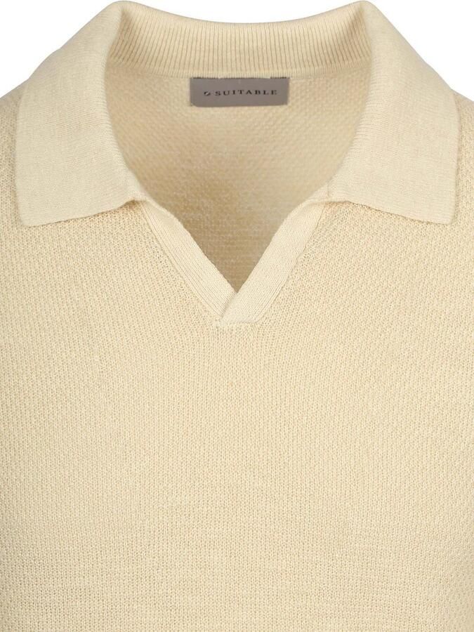 Suitable T-shirt Polo Riva Bean Linen Cotton Sand - Foto 4