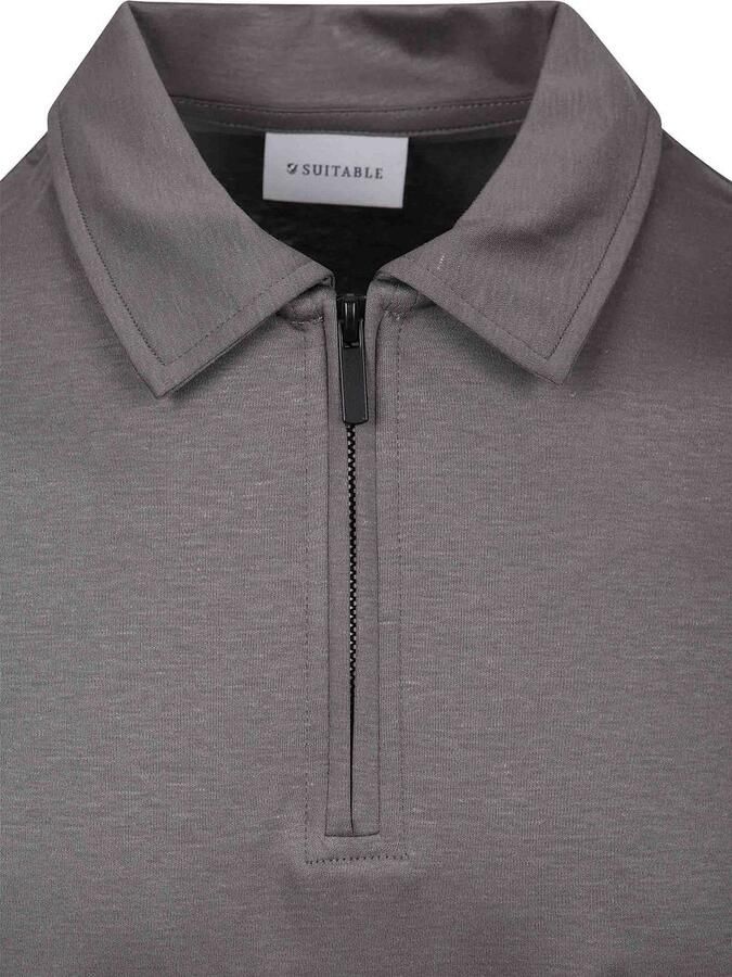Suitable Poloshirt Silky Grijs - Foto 2