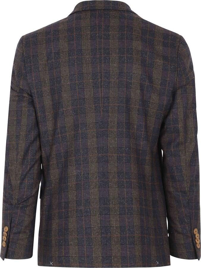 Suitable Blazer Prestige Colbert Deloro Ruit Donkerblauw