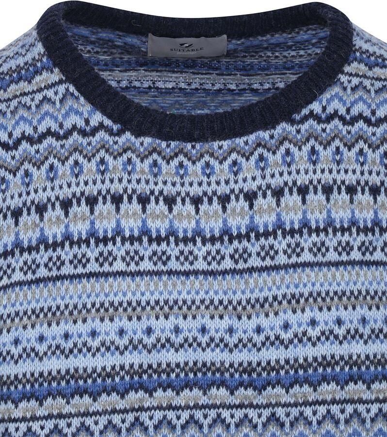 Suitable Sweaters Prestige Fair Isle Pullover Blauw - Foto 2