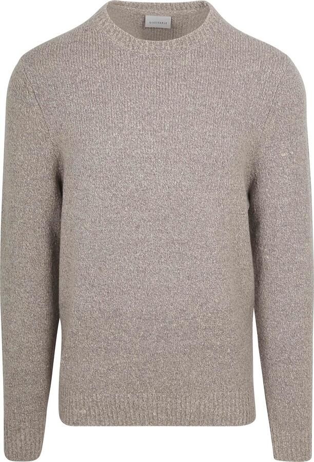 Suitable Pullover Boiled Wool Taupe