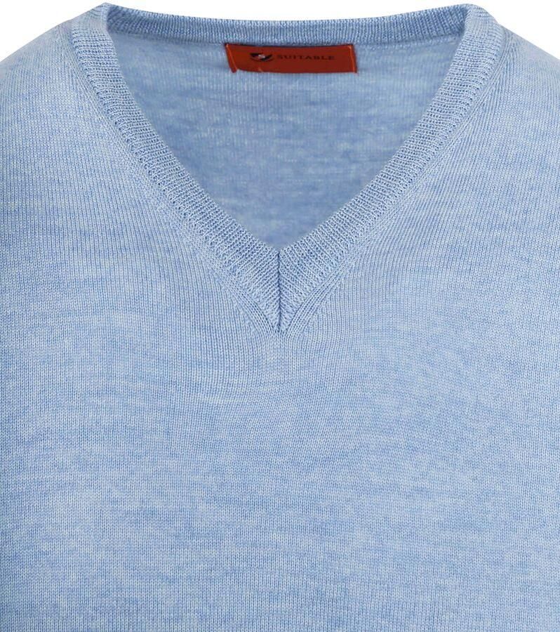 Suitable Pullover V-Hals Wol Lichtblauw - Foto 2