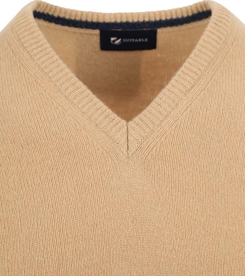 Suitable Pullover Wol V-Hals Beige - Foto 3