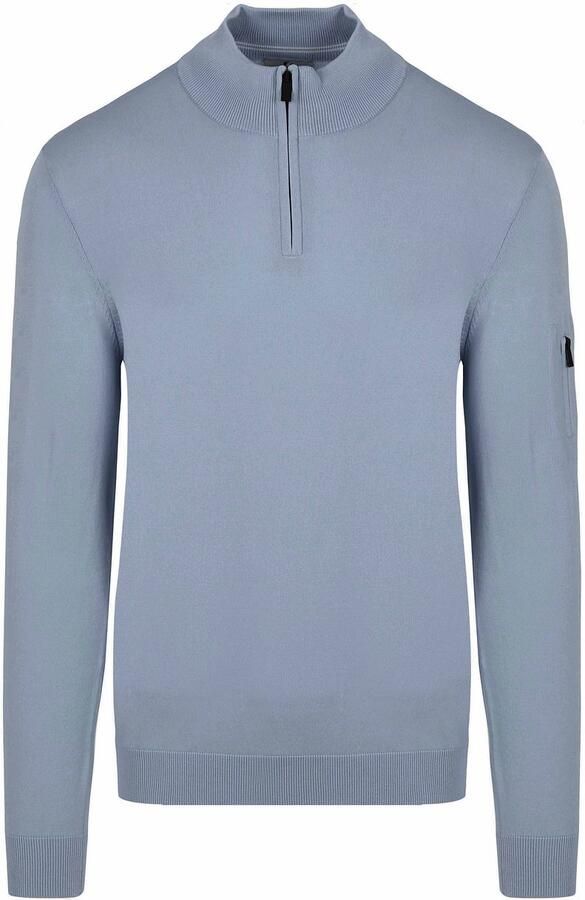 Suitable Sweater Race Half Zip Trui Steel Blue