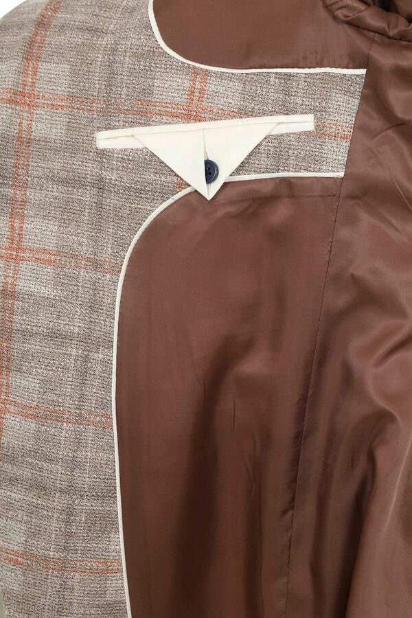 Suitable Respect Colbert Fame Jersey Ruit Flex Bruin - Foto 4