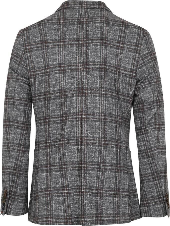 Suitable Blazer Respect Colbert Fame Jersey Ruit Flex Grijs - Foto 2
