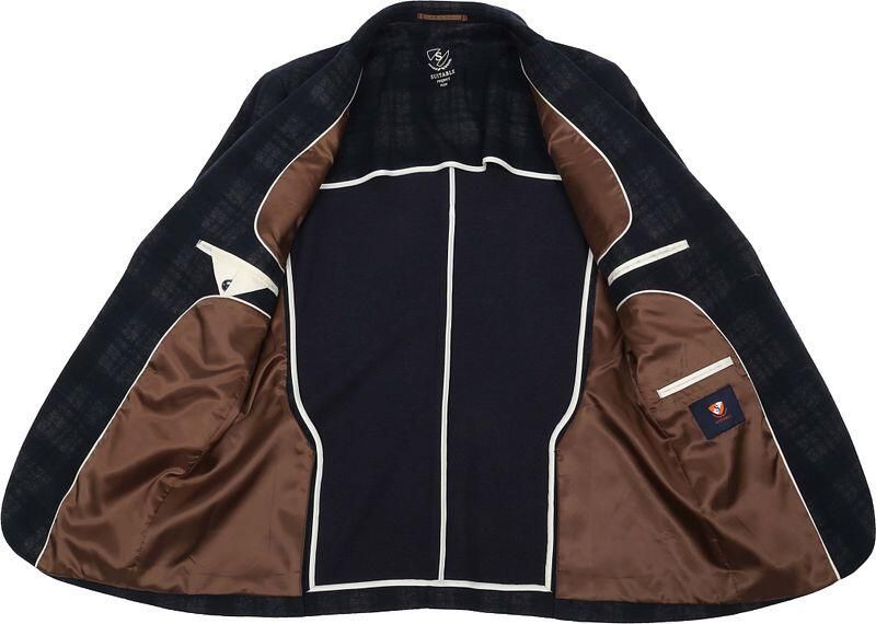 Suitable Respect Colbert Jersey Ruit Flex Antraciet - Foto 4