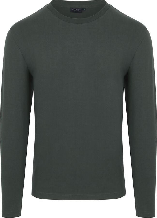 Suitable Respect Longsleeve Heavy T-shirt Donkergroen
