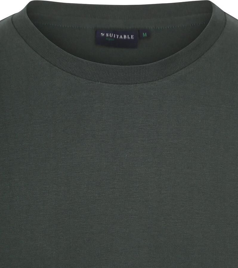 Suitable Respect Longsleeve Heavy T-shirt Donkergroen - Foto 2