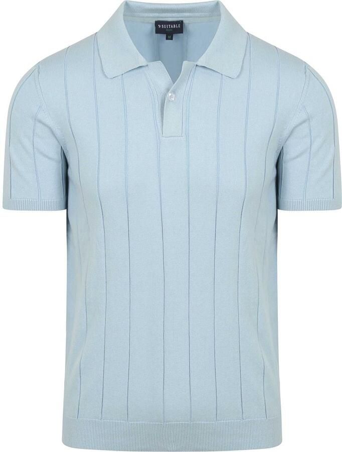 Suitable Respect Polo Drop Needle Lichtblauw