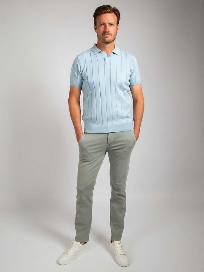 Suitable Respect Polo Drop Needle Lichtblauw - Foto 4