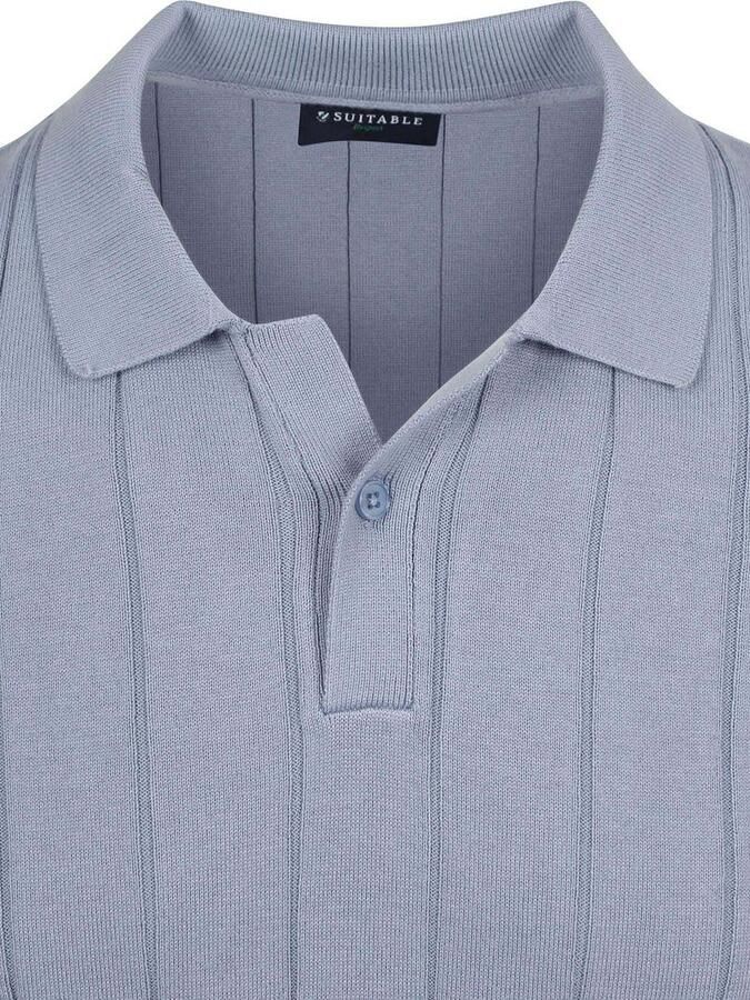Suitable Respect Polo Drop Needle Staal Blauw - Foto 2