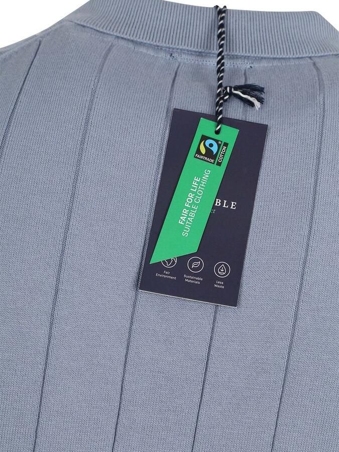Suitable Respect Polo Drop Needle Staal Blauw - Foto 4