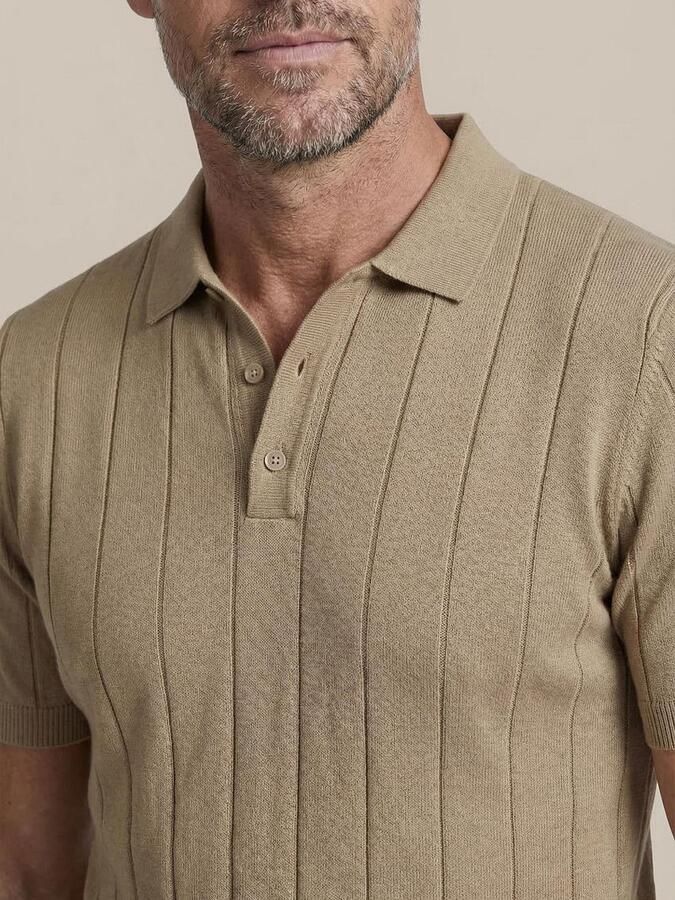 Suitable Respect Polo Drop Needle Taupe - Foto 2