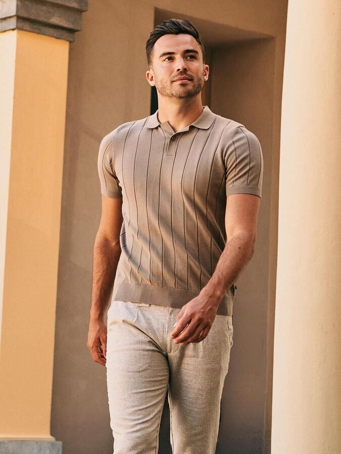 Suitable Respect Polo Drop Needle Taupe - Foto 3