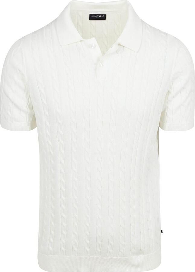 Suitable Respect Polo Knit Cable Ecru