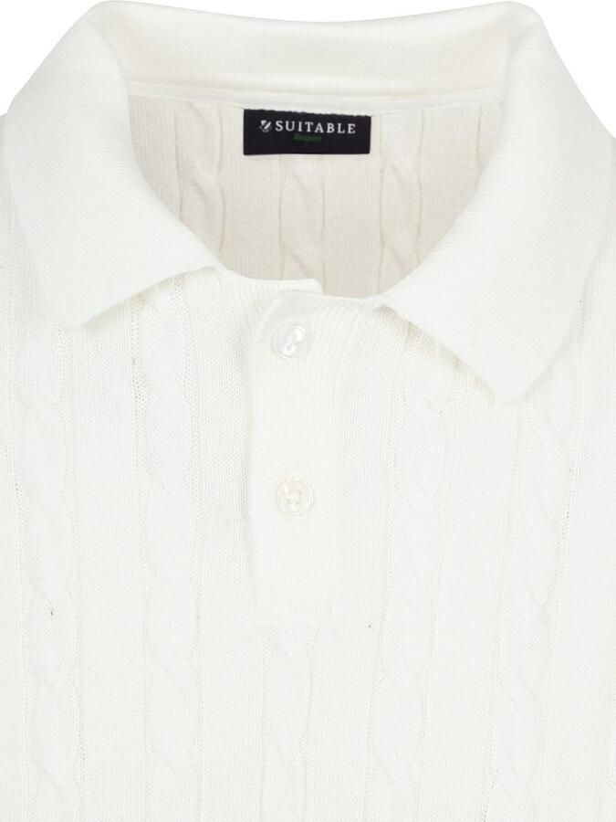 Suitable Respect Polo Knit Cable Ecru - Foto 4