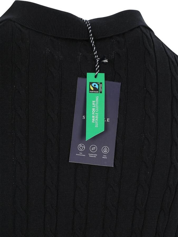Suitable T-shirt Respect Polo Knit Cable Navy - Foto 4