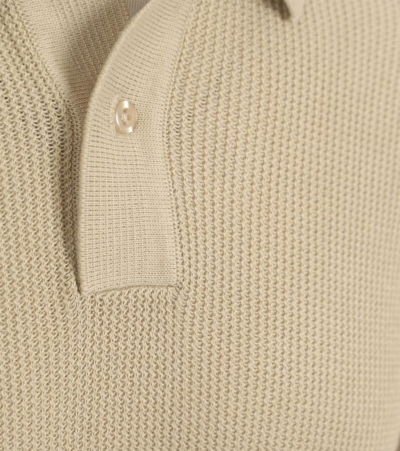 Suitable T-shirt Respect Polo Structure Knit Beige