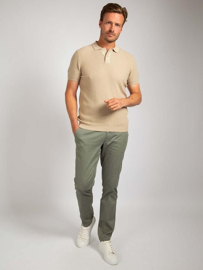 Suitable T-shirt Respect Polo Structure Knit Beige - Foto 3