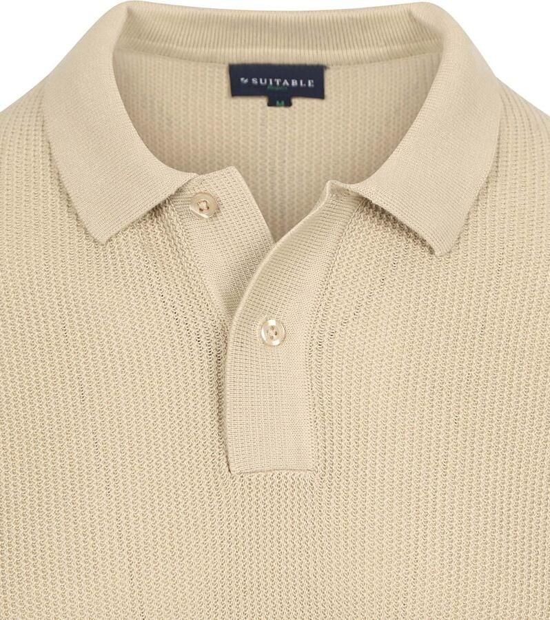 Suitable T-shirt Respect Polo Structure Knit Beige - Foto 2