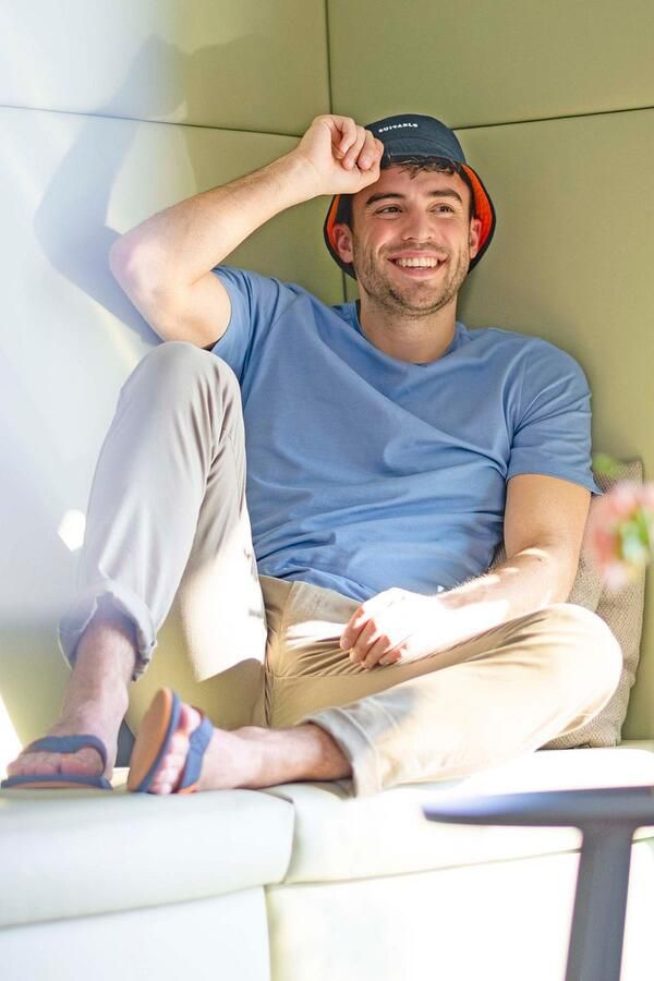 Suitable Pet Reversible Bucket Hat Navy Oranje