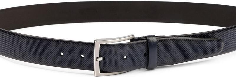 Suitable Riem Structuur Leer Navy - Foto 2
