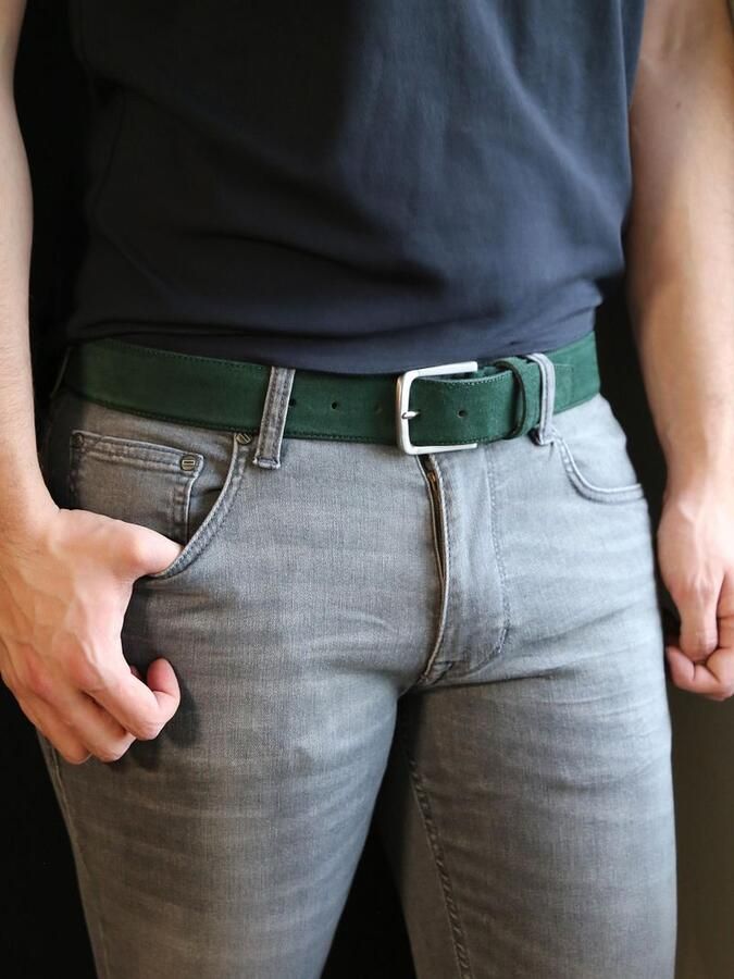 Suitable Riem Suède Leer Donkergroen - Foto 2