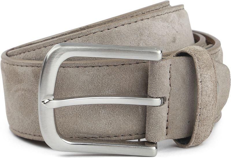 Suitable Riem Suède Leer Taupe