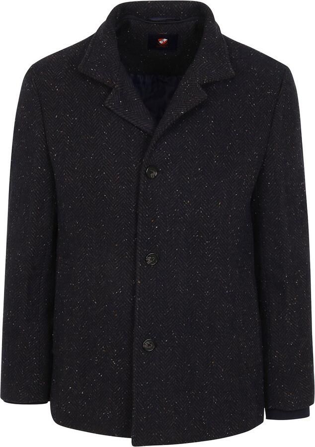 Suitable Robert Coat Wol Navy - Foto 3