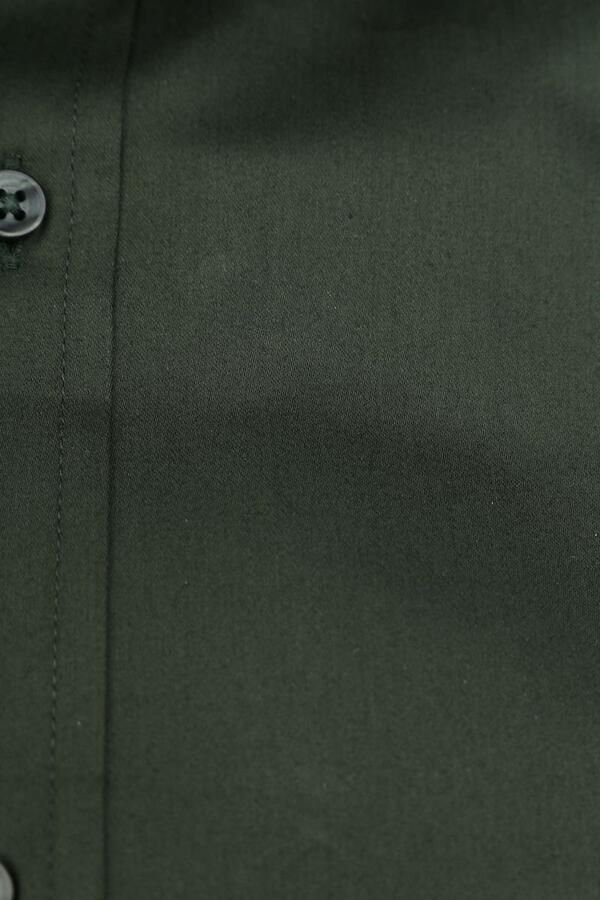 Suitable Satin Overhemd Donkergroen - Foto 3