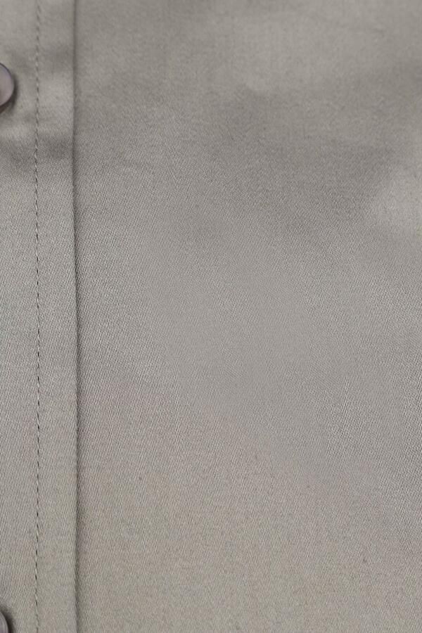 Suitable Overhemd Lange Mouw Satin Overhemd Grijs - Foto 3