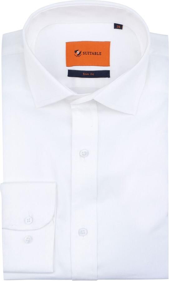 Suitable Satin Overhemd Wit