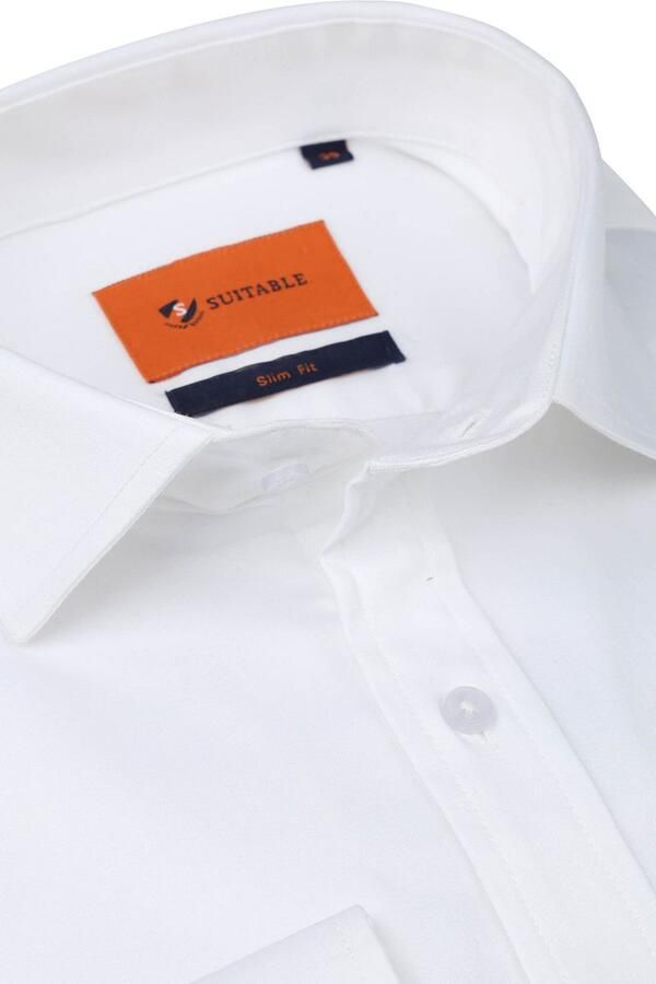 Suitable Satin Overhemd Wit - Foto 2