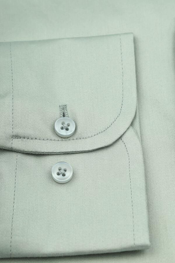 Suitable Satin Stretch Overhemd Groen - Foto 4