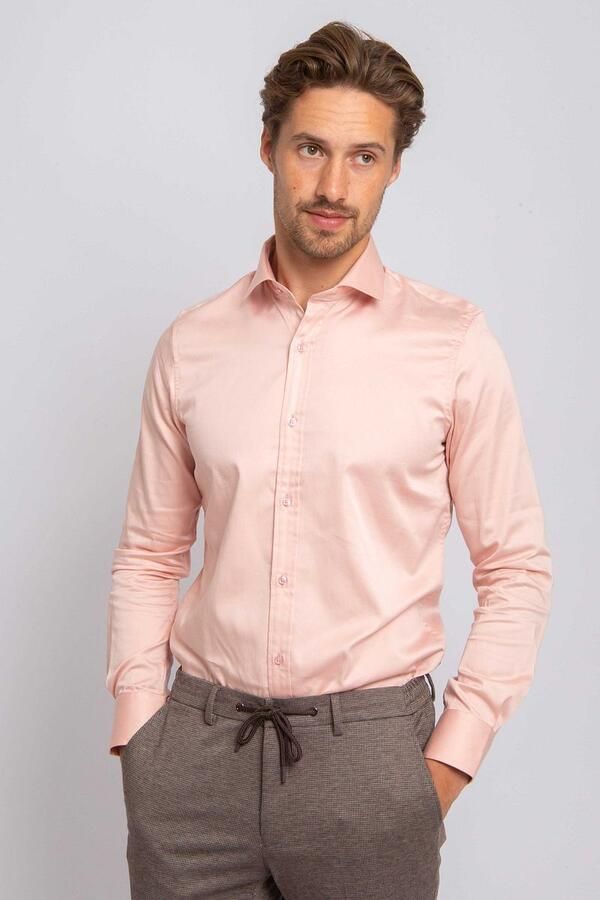 Suitable Satin Stretch Overhemd Roze - Foto 4