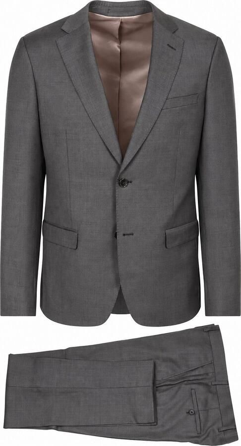 Suitable Sharkskin Kostuum Wol Taupe
