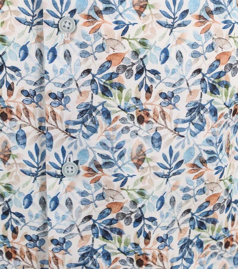 Suitable Short Sleeve Overhemd Bloemenprint Blauw - Foto 3