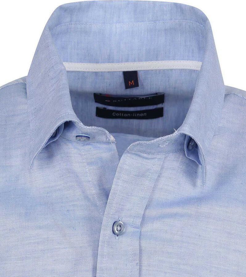 Suitable Short Sleeve Overhemd Linnen Lichtblauw - Foto 2