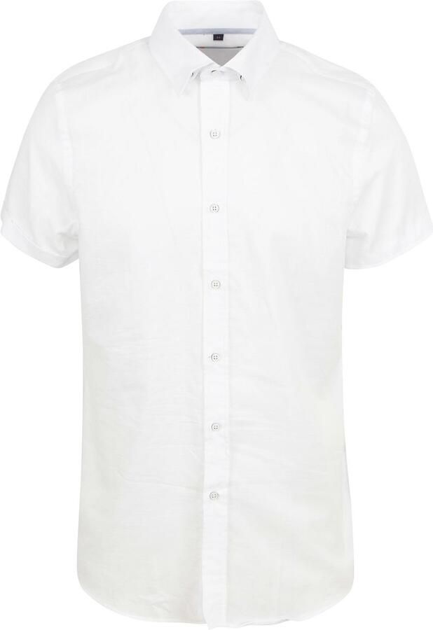 Suitable Short Sleeve Overhemd Linnen Wit