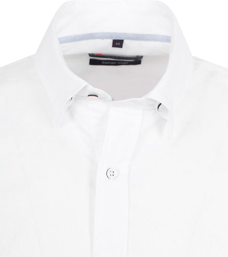 Suitable Short Sleeve Overhemd Linnen Wit - Foto 2