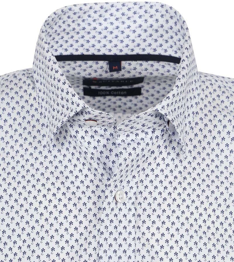 Suitable Short Sleeve Overhemd Print Blauw - Foto 2