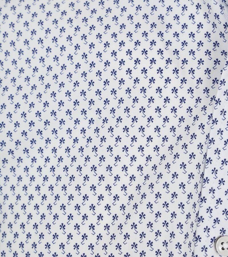 Suitable Short Sleeve Overhemd Print Blauw - Foto 3