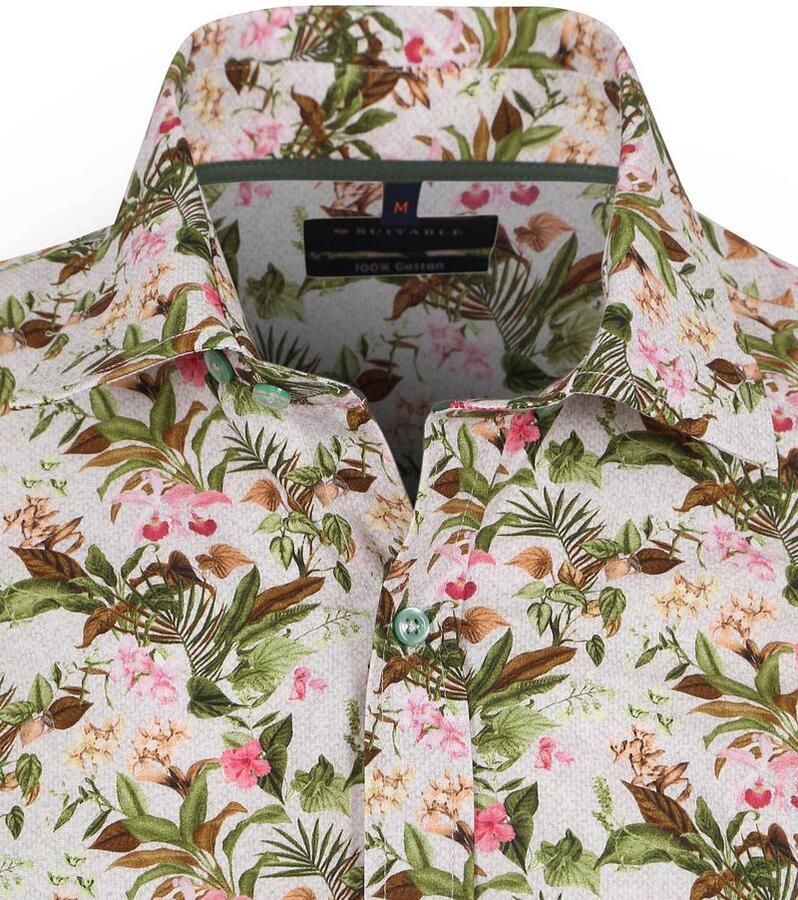 Suitable Short Sleeve Overhemd Print Jungle Groen