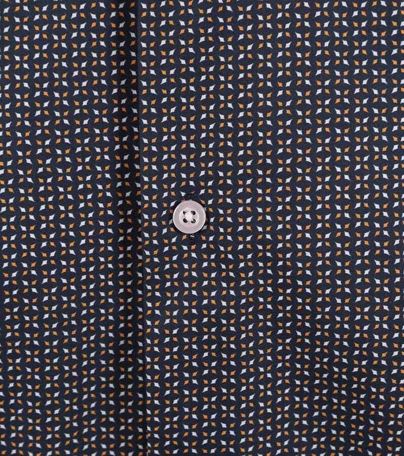 Suitable Short Sleeve Overhemd Print Navy - Foto 3