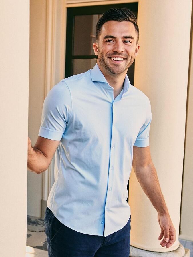 Suitable Overhemd Korte Mouw Shortsleeve Sorona Overhemd Erik Lichtblauw - Foto 2