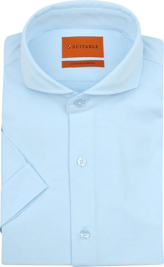Suitable Overhemd Korte Mouw Shortsleeve Sorona Overhemd Erik Lichtblauw - Foto 5