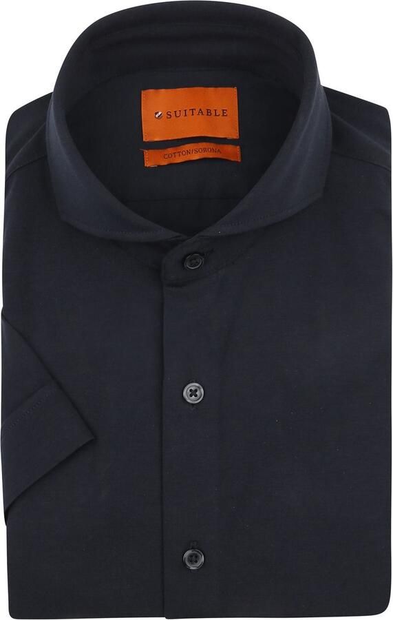 Suitable Overhemd Korte Mouw Shortsleeve Sorona Overhemd Erik Navy - Foto 5
