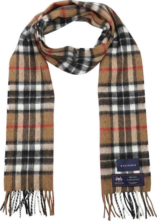 Suitable Sjaal Ruit Merino Wol Beige