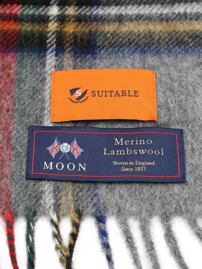 Suitable Sjaal Ruit Merino Wol Grijs Multicolour - Foto 2